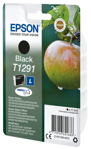 Epson Apple Singlepack Black T1291 DURABrite Ultra Ink Epson Apple Singlepack Black T1291 DURABrite Ultra Ink